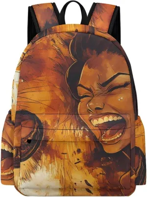 Roaring Beast Lion And Beauty Backpack for Mens Womens Shoulder Backpacks Travel Bag Laptop 16.5x11.8x5.9in