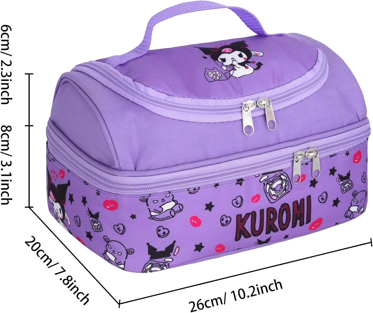 Roffatide Anime Lunch Bag for Man Woman Leakproof Large Compartment Lunch Container Tote for Work Travel with (spoon fork) F