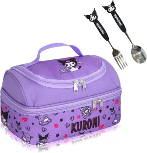 Roffatide Anime Lunch Bag for Man Woman Leakproof Large Compartment Lunch Container Tote for Work Travel with (spoon fork) F