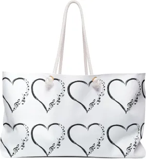 Romantic Hearts Weekender Bag - Perfect for Getaways, Beach Days, Gifts, Travel, Stylish Tote