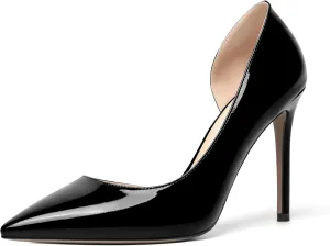 ROSERWISH Womens Sexy Fashion Slip On Evening Pointed Toe Patent Stiletto High Heel Pumps Shoes 4 Inch