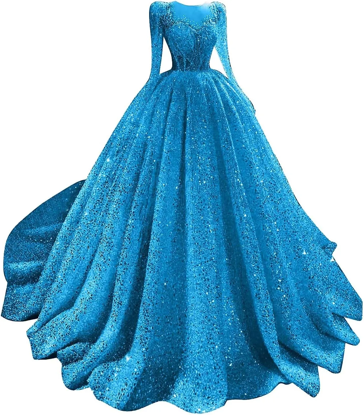RYANTH Beaded Sequin Wedding Dress for Bride Sparkly Long Sleeves Bridal Ball Gown Luxury Wedding Dresses RDX-W29