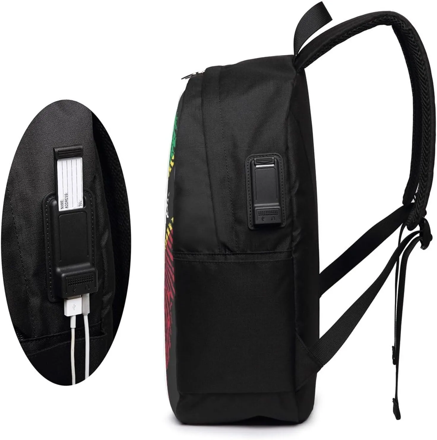Saint Kitts Nevis Roots Flag Fingers Laptop Backpacks Travel Backpack Casual Business Daypack Sport Rucksack Computer Bag Fits up to 17 Inch Notebook with USB Port