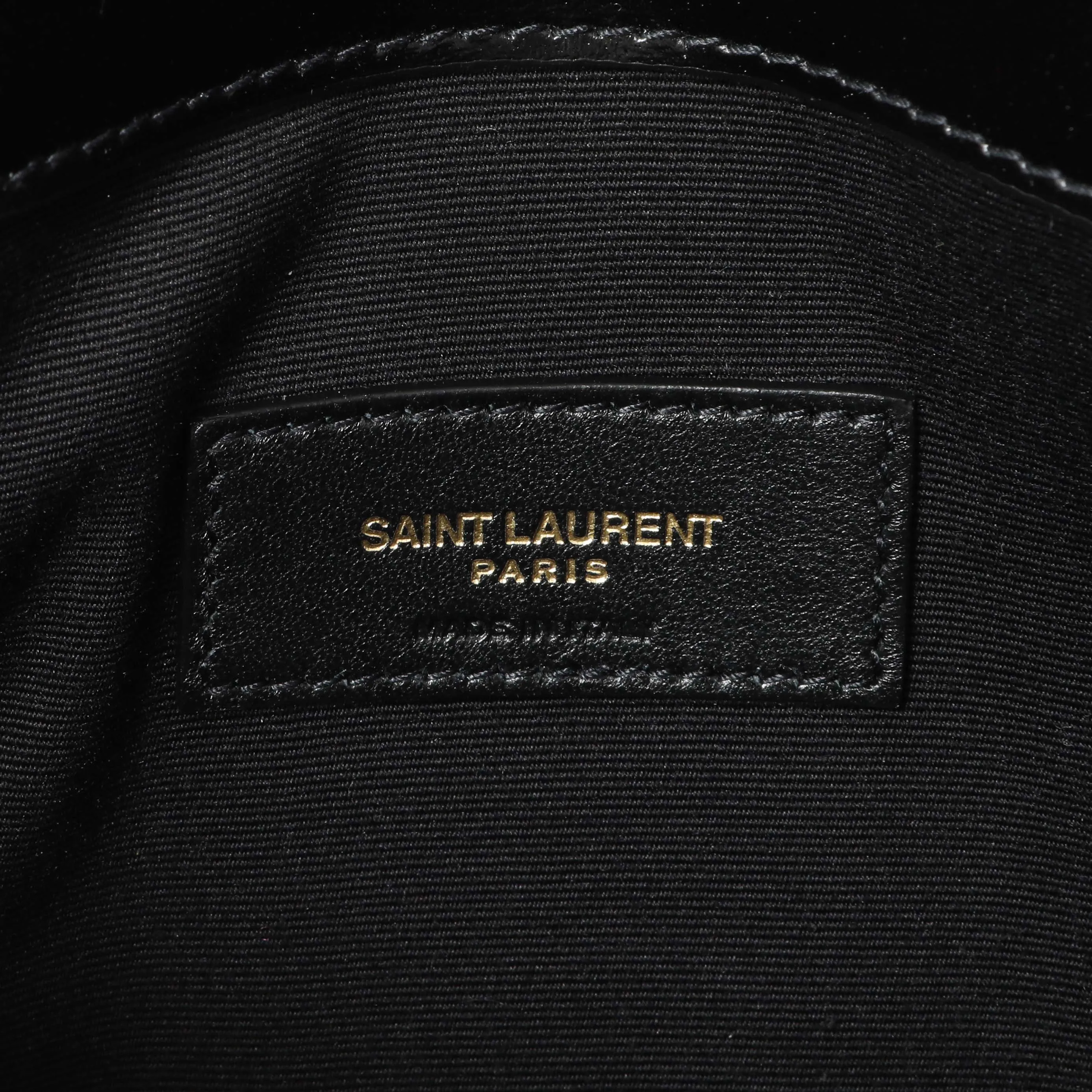 Saint Laurent Black Smooth Shiny Calfskin Monogram Uptown Pouch