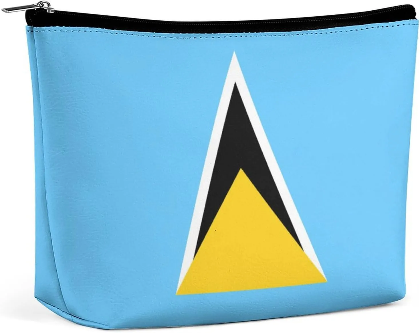 Saint Lucia Flag Travel Friendly Makeup Bag Compact Waterproof Cosmetic Pouch Organizer for Women