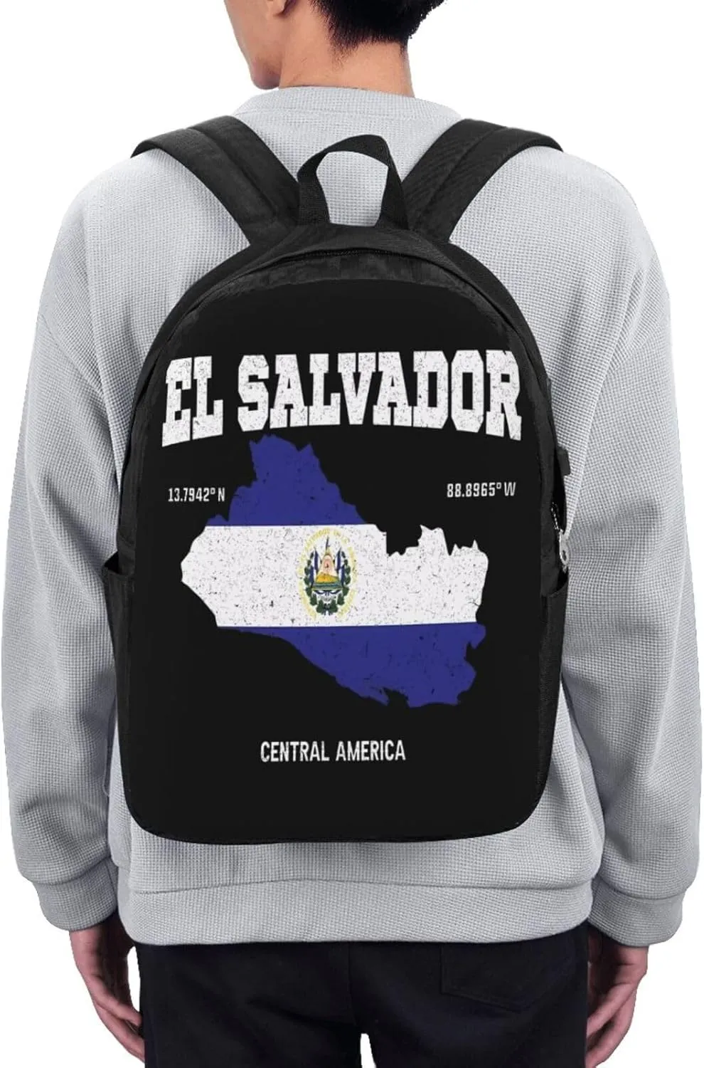 Salvadoran El Salvador Map Flag Laptop Backpacks Travel Backpack Casual Business Daypack Sport Rucksack Computer Bag Fits up to 17 Inch Notebook with USB Port