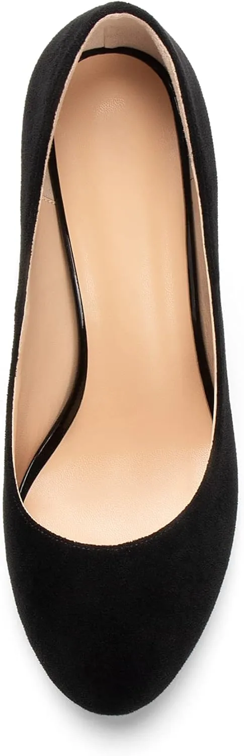 SAMMITOP Women's Classic Round Toe High Heels Dress Pumps