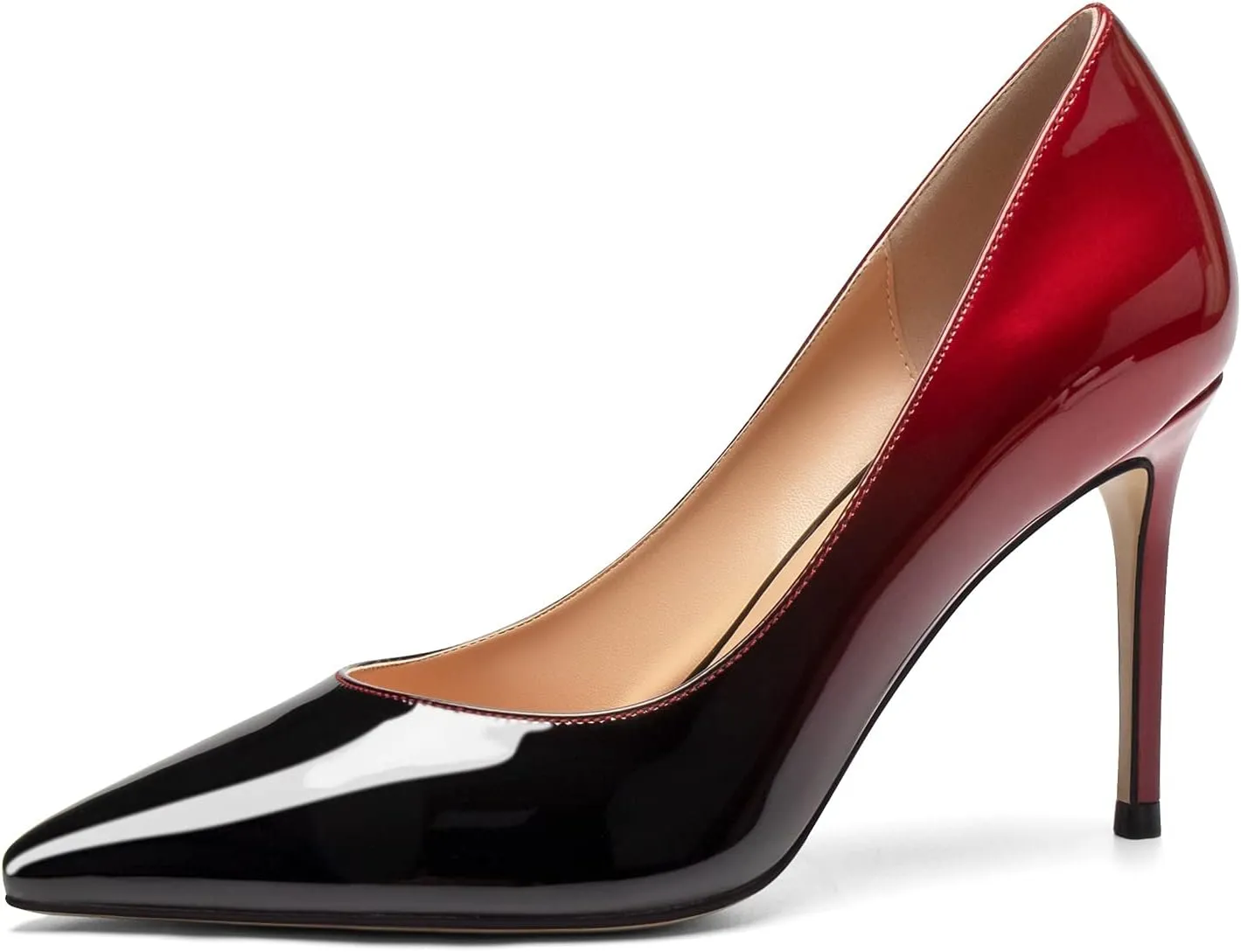 SAMMITOP Women's Pointed Toe Classic Pumps High Heels Slip On Office Party Evening Dress Shoes