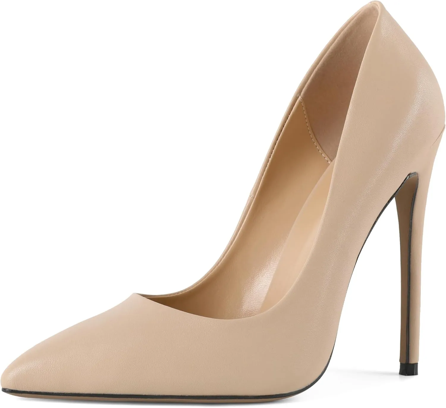 SAMMITOP Women's Pointed Toe High Heel Pumps 10cm Classic Stiletto Suede Shoes