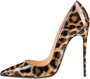 SAMMITOP Women's Pointed Toe High Heel Pumps 10cm Classic Stiletto Suede Shoes