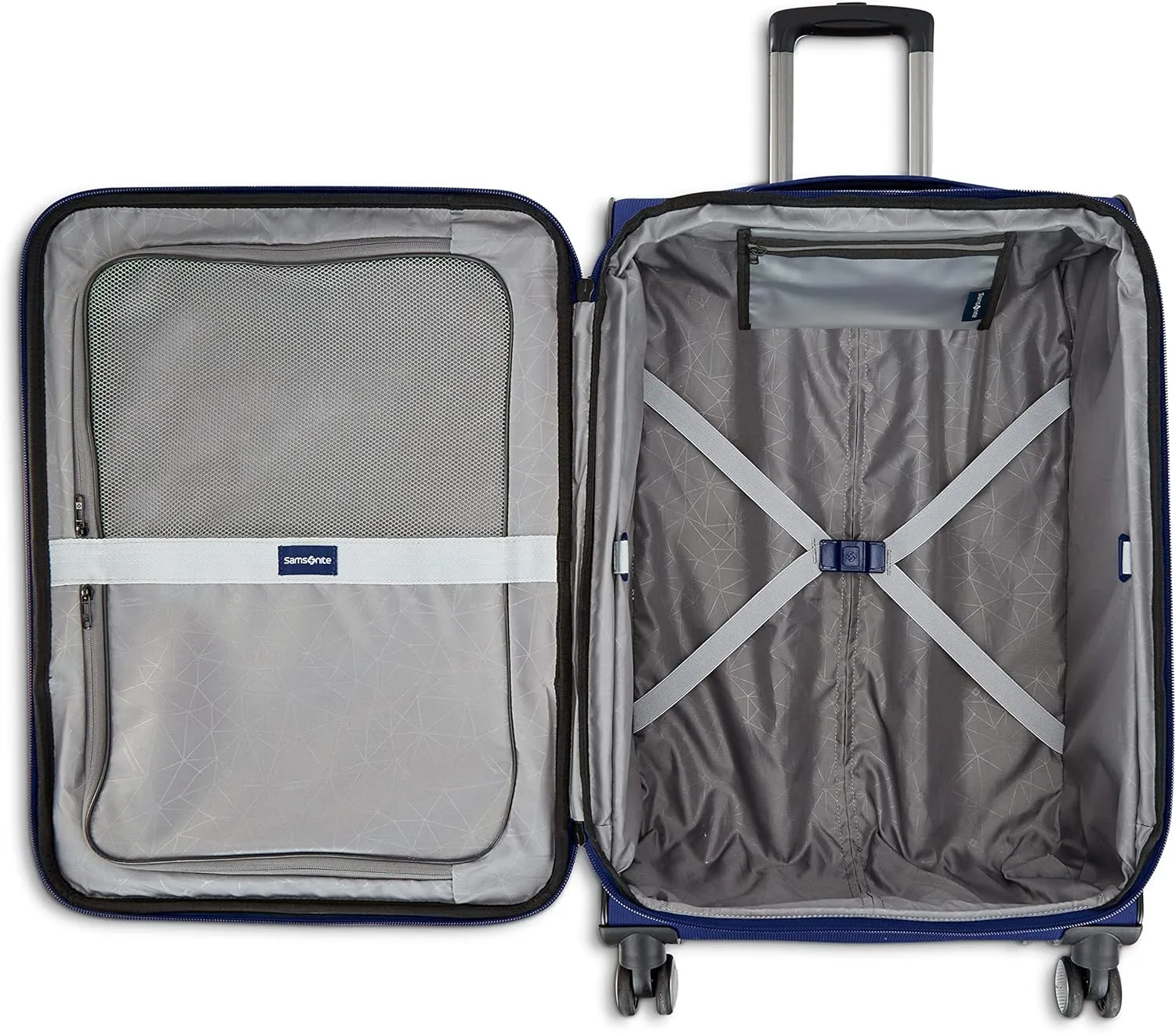 Samsonite Ascella 3.0 Softside Expandable Luggage with Spinner Wheels, Large Exp Spinner, Sapphire Blue