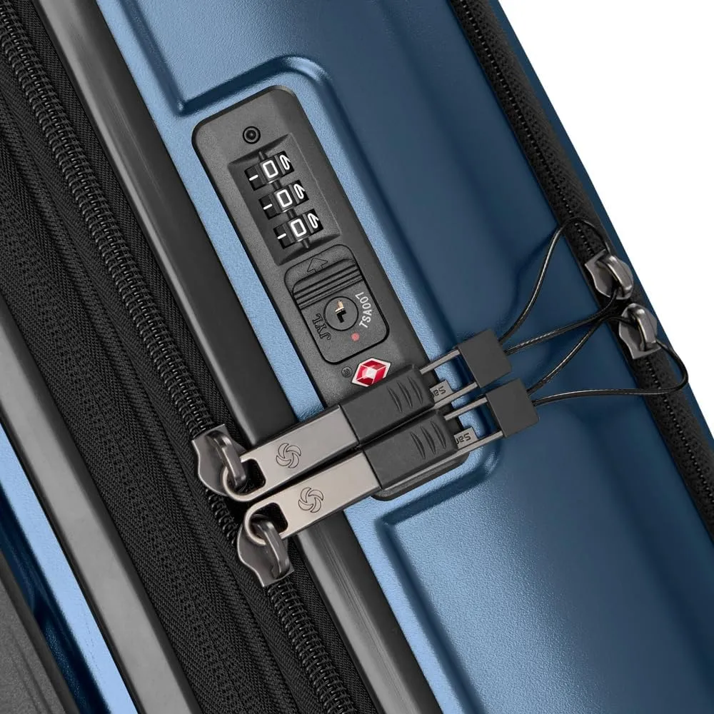 Samsonite Carry-On Pro Front Pocket Hardside Expandable 21-Inch Octiv Luggage: Durable & Impact Resistant, 360° Aero Trac Spinner Wheels, Adjustable Telescopic Handle, TSA Approved Lock - Blue