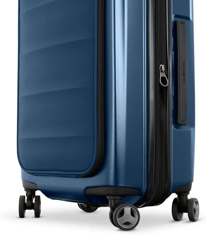 Samsonite Carry-On Pro Front Pocket Hardside Expandable 21-Inch Octiv Luggage: Durable & Impact Resistant, 360° Aero Trac Spinner Wheels, Adjustable Telescopic Handle, TSA Approved Lock - Blue