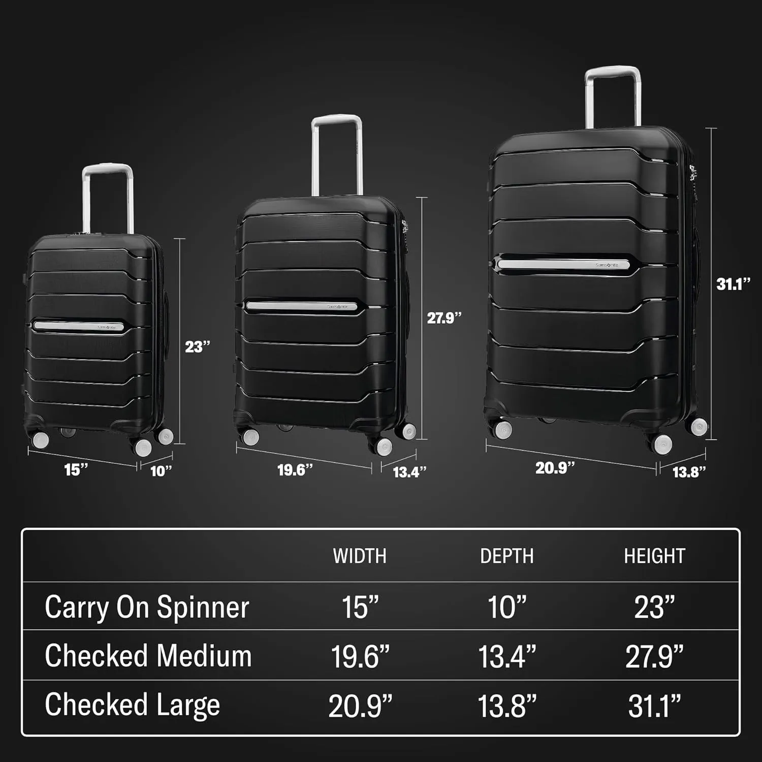 Samsonite Freeform Hardside Expandable with Double Spinner Wheels, Sage Green, Checked-Medium 24-Inch