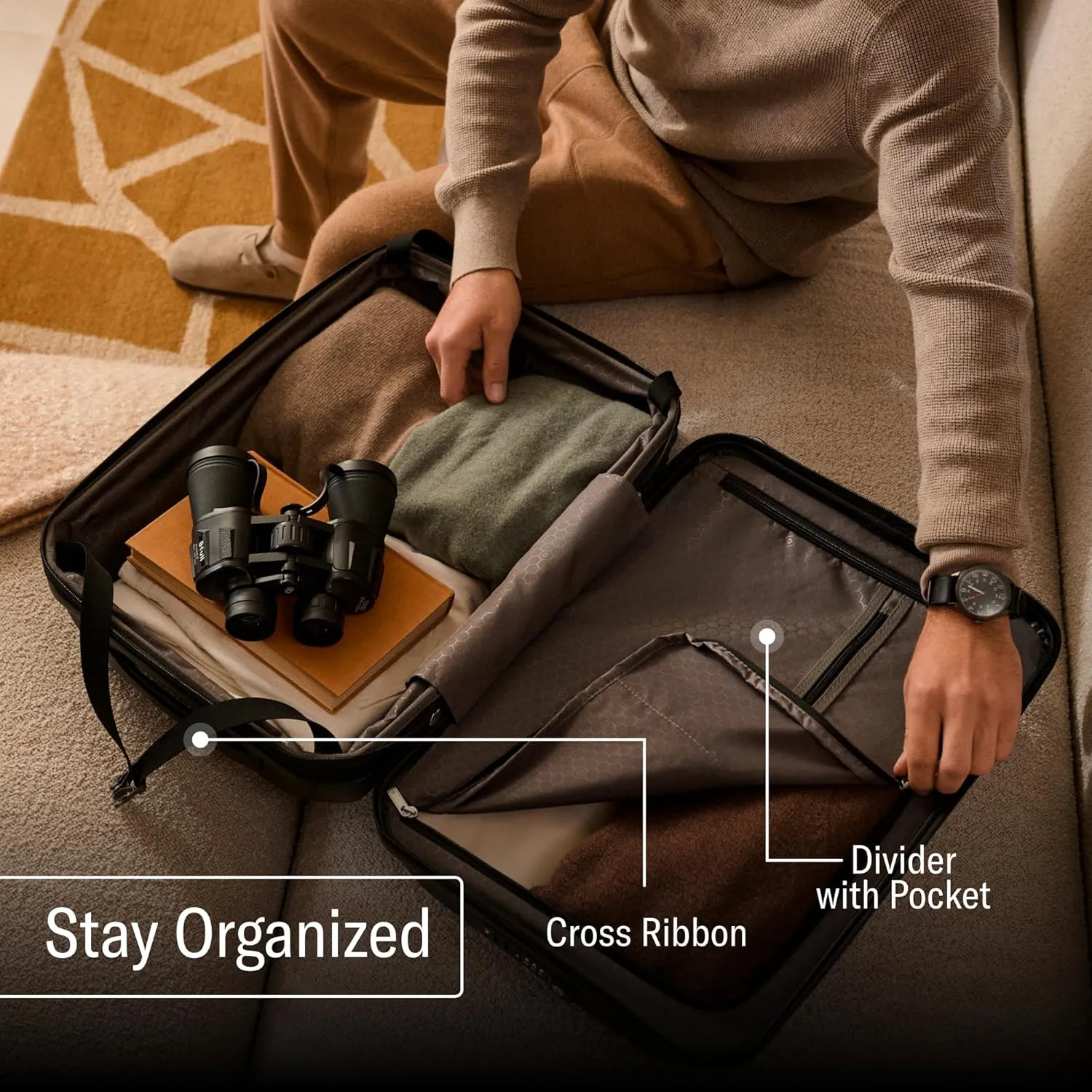 Samsonite Freeform Hardside Expandable with Double Spinner Wheels, Sage Green, Checked-Medium 24-Inch
