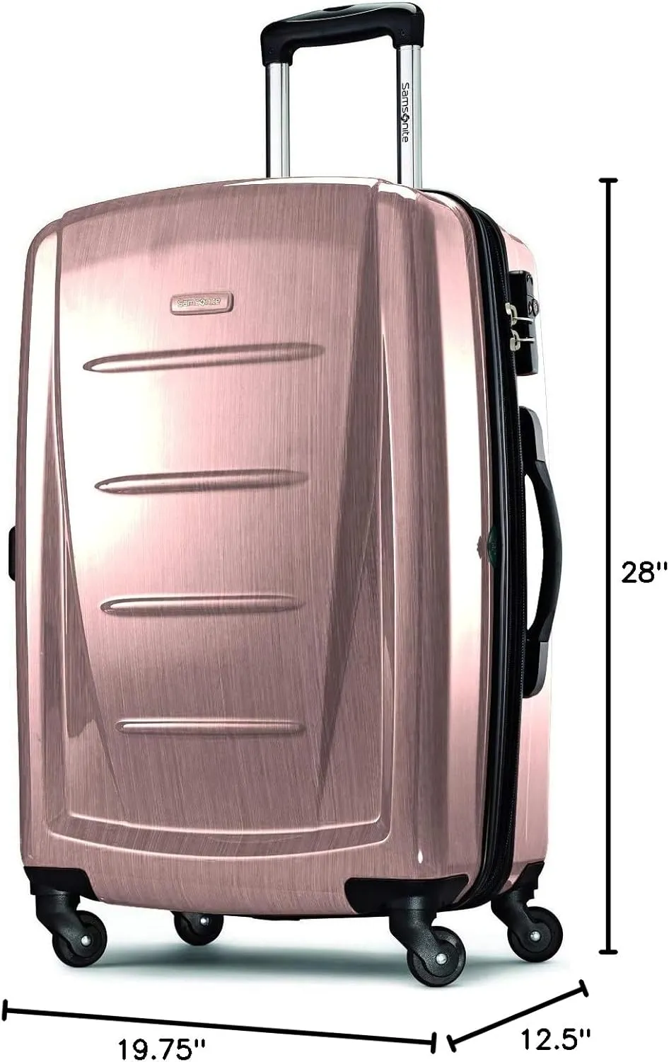 Samsonite Winfield 2 Hardside Expandable Luggage with Spinner Wheels, Artic Pink, Checked-Large 28-Inch