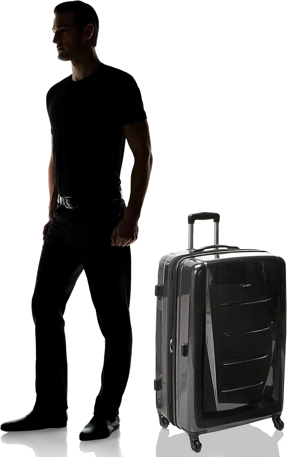 Samsonite Winfield 2 Hardside Expandable Luggage with Spinner Wheels, Brushed Anthracite, Checked-Large 28-Inch