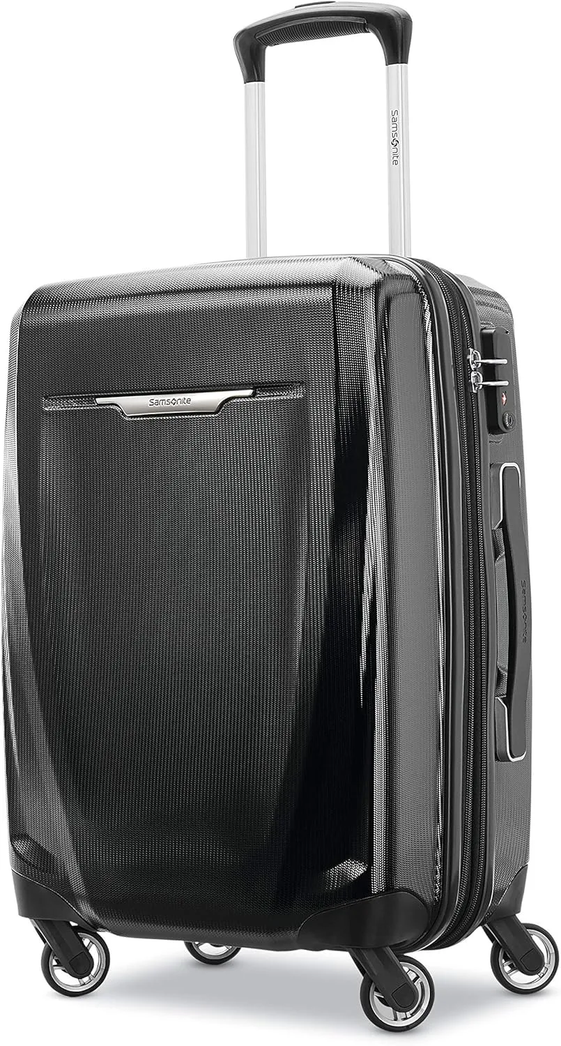 Samsonite Winfield 3 DLX Hardside Expandable Luggage with Spinners, Black, Carry-On 20-Inch
