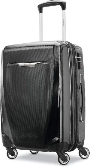 Samsonite Winfield 3 DLX Hardside Expandable Luggage with Spinners, Black, Carry-On 20-Inch