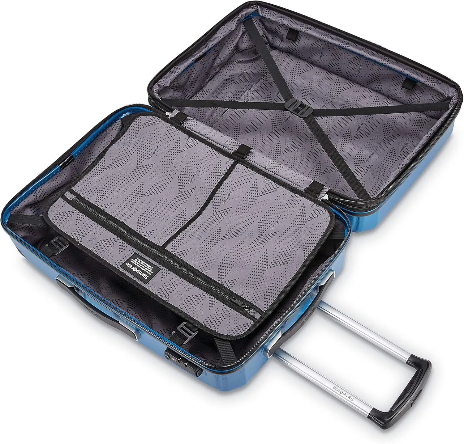 Samsonite Winfield 3 DLX Hardside Expandable Luggage with Spinners, Blue/Navy, Carry-On 20-Inch