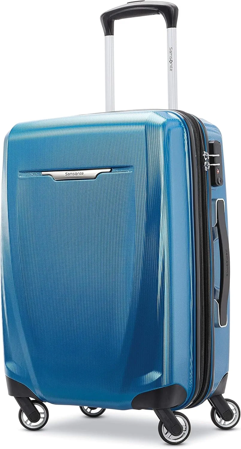 Samsonite Winfield 3 DLX Hardside Expandable Luggage with Spinners, Blue/Navy, Carry-On 20-Inch