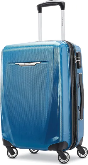 Samsonite Winfield 3 DLX Hardside Expandable Luggage with Spinners, Blue/Navy, Carry-On 20-Inch