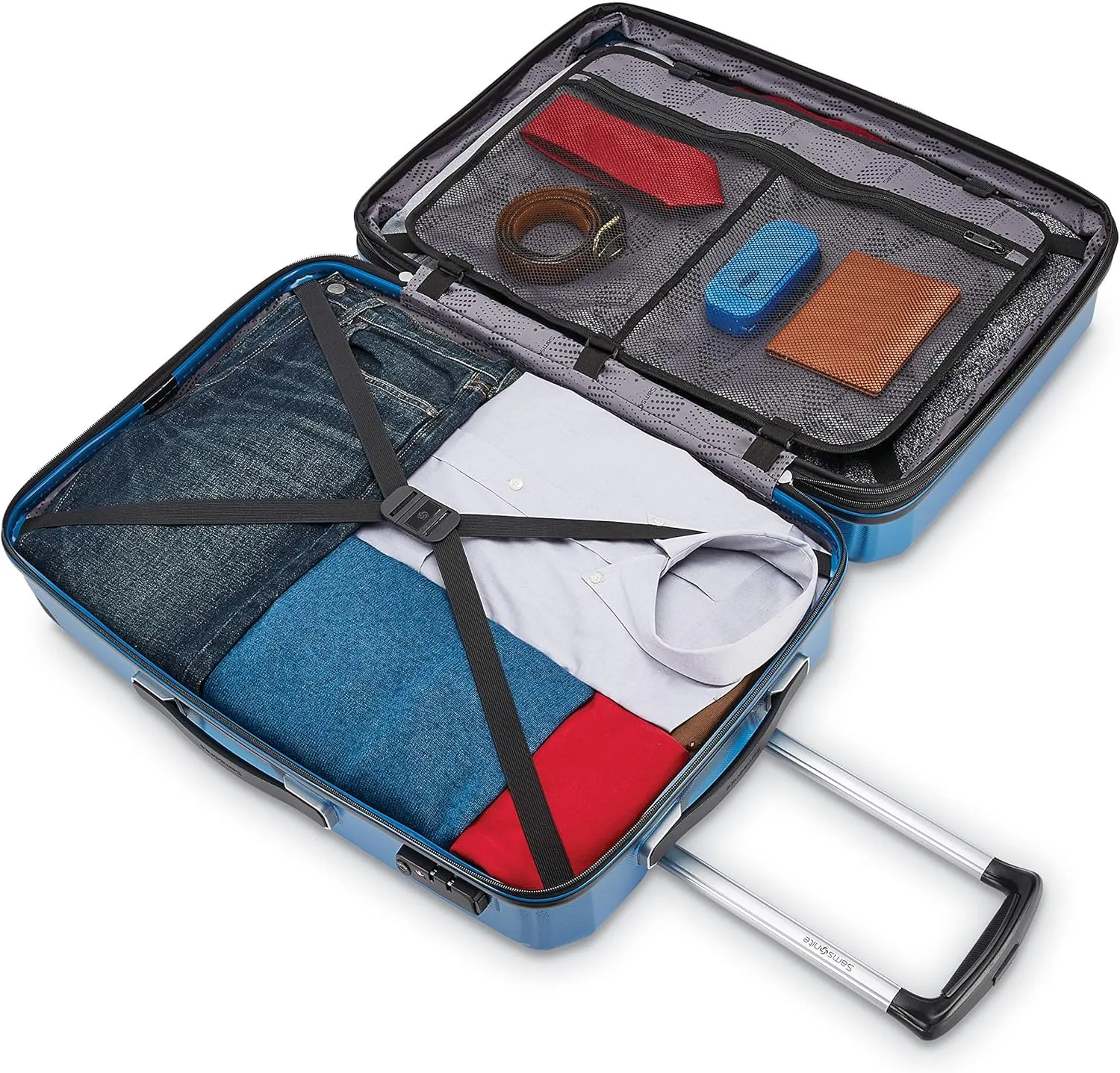 Samsonite Winfield 3 DLX Hardside Expandable Luggage with Spinners, Blue/Navy, Carry-On 20-Inch