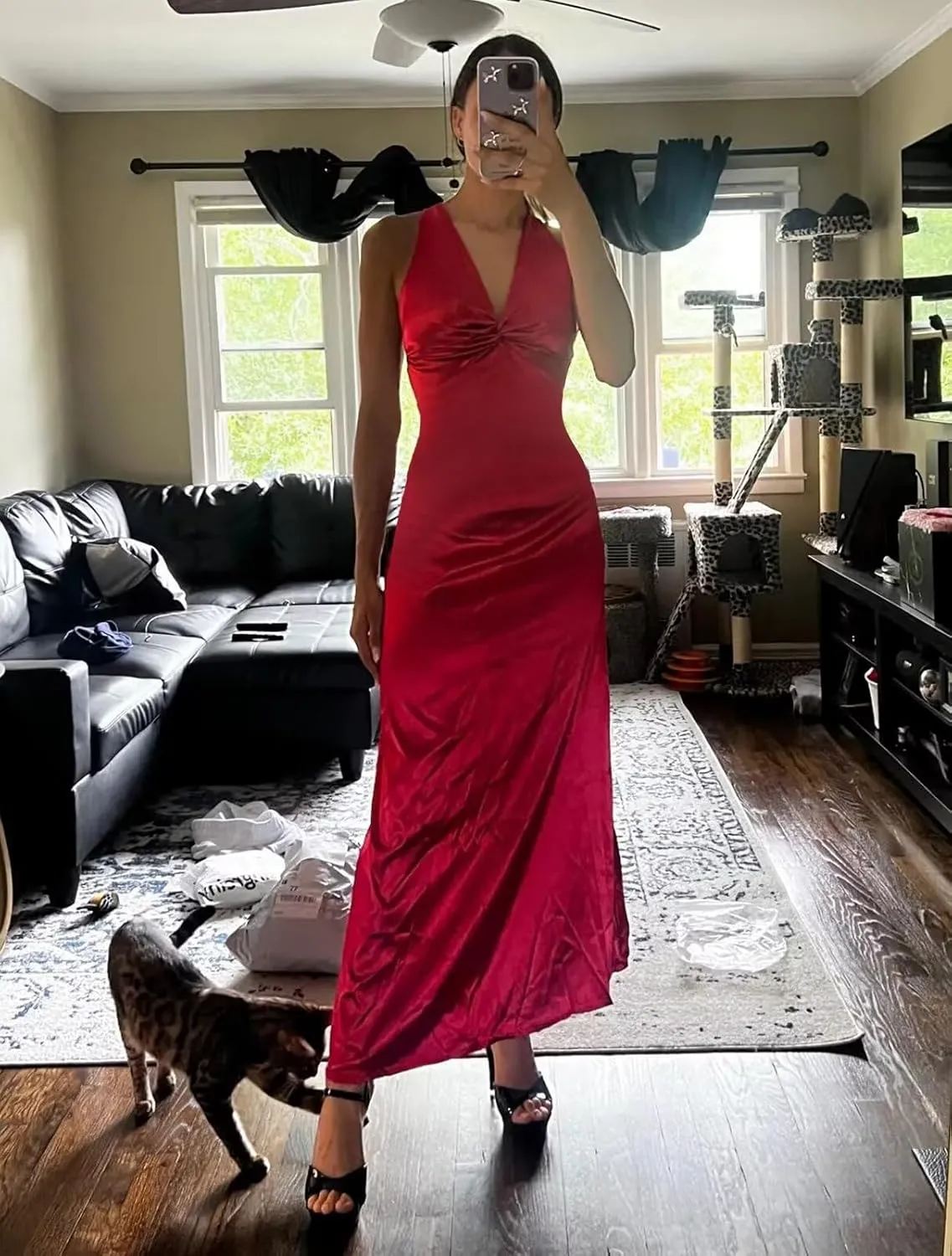Satin Prom Dress Long Corset Halter Bridesmaid Dresses V Neck Mermaid Formal Evening Gowns