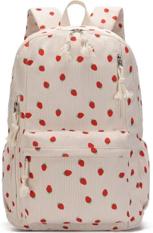 School Backpack for Teen Girls Bookbags Elementary High School Corduroy Laptop Bags Women Travel Daypacks