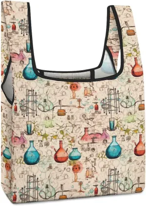 Science Chemical Knowledge Collapsible Shopping Bag Reusable Grocery Shopping Bags Tote Bag for Groceries