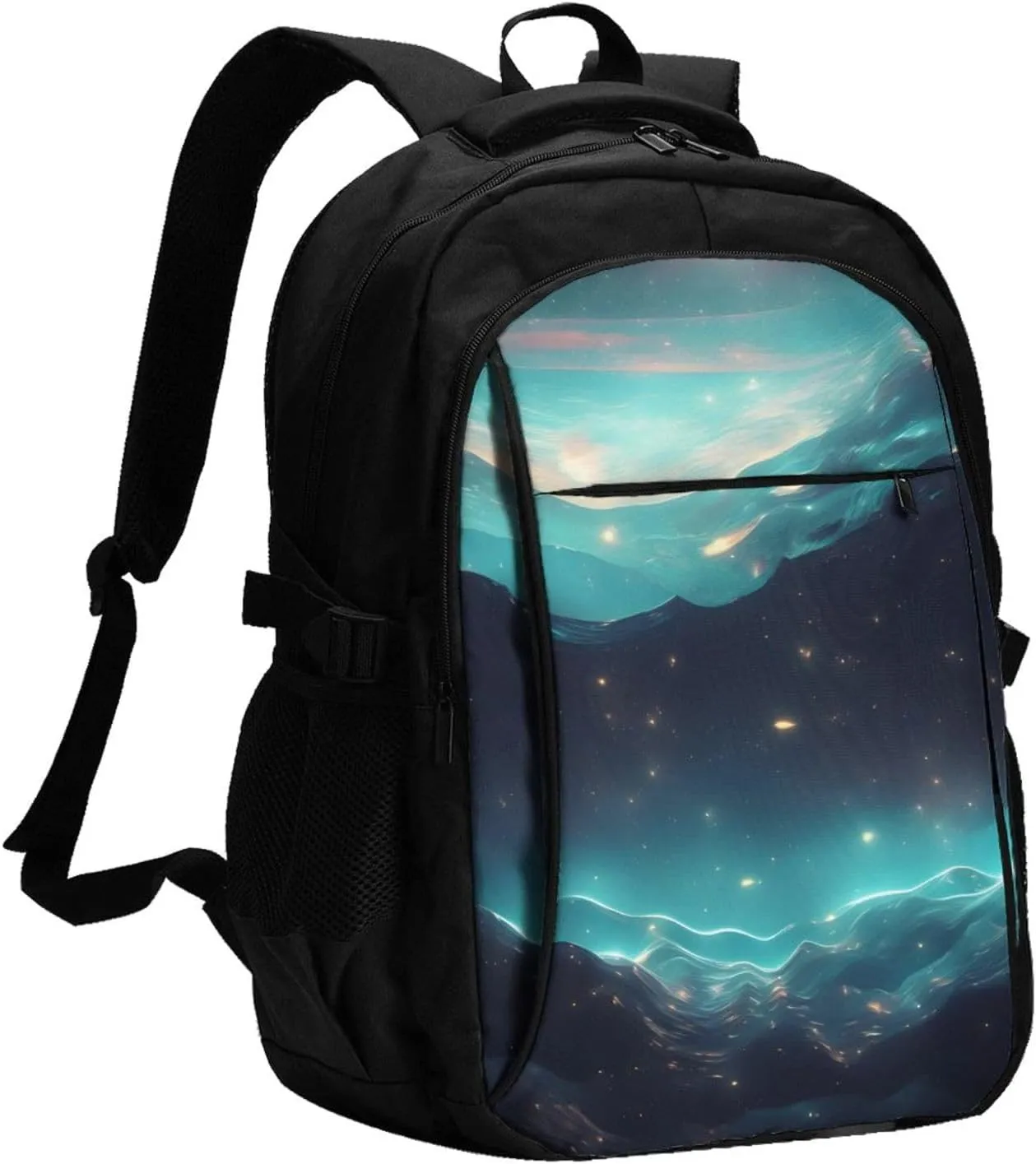 Science Fiction Stars USB Travel Laptop Backpack,Stylish, Functional, and Perfect for On-the-Go Life.
