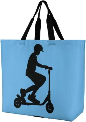 Scooter Move-stunt Scooter Shoulder Bag Large Capacity Shopping Bag Washable Grocery Bag Handbag for Women Men