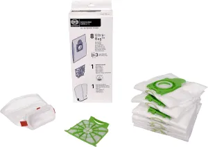 Sebo 8334er Service Box for Airbelt E Includes 8 Ultrabag Filter Bags, 1 Hospital-Grade Filter and 1 Motor Protection Filter, White