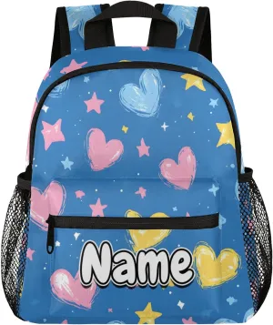 Shaped Heart Personalized Backpack Bag with Name Lightweight Custom Shoulder Bags Waterproof Casual Backpacks Travel Laptop Bag for Work Picnic 12in