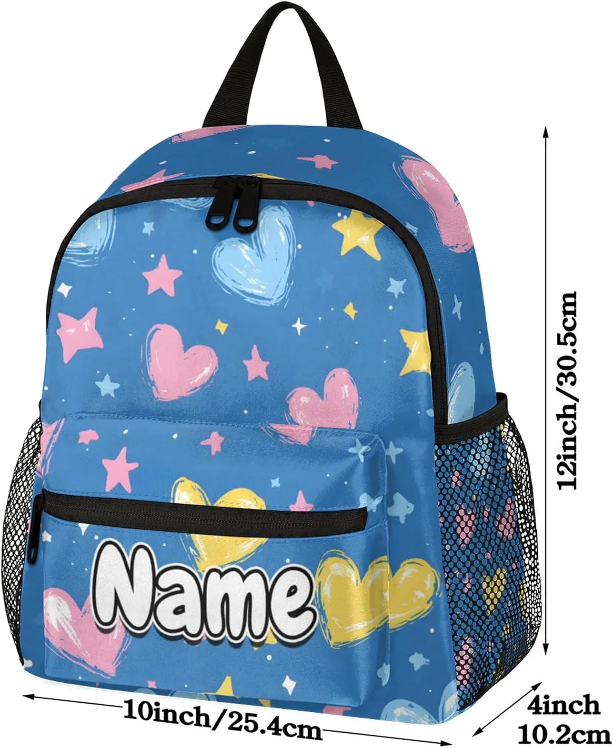 Shaped Heart Personalized Backpack Bag with Name Lightweight Custom Shoulder Bags Waterproof Casual Backpacks Travel Laptop Bag for Work Picnic 12in