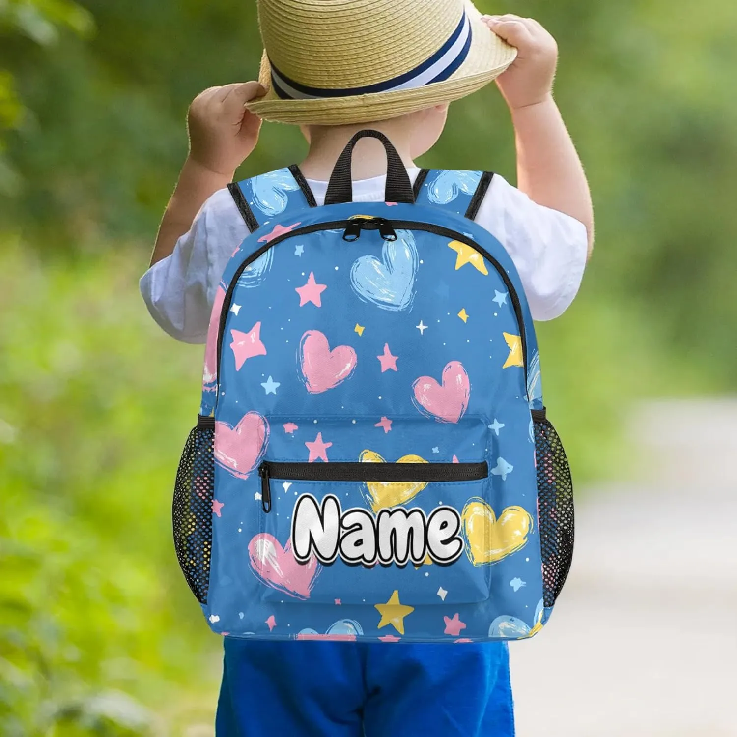 Shaped Heart Personalized Backpack Bag with Name Lightweight Custom Shoulder Bags Waterproof Casual Backpacks Travel Laptop Bag for Work Picnic 12in