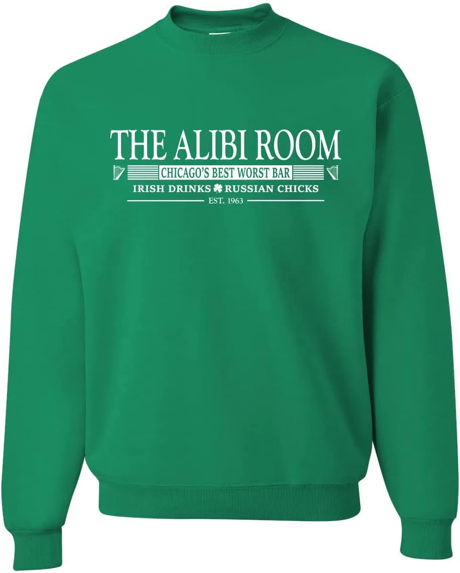 Shark & Hammer The Alibi Room Chicago's Best Worst Bar St. Patrick's Day Unisex Crewneck Graphic Sweatshirt