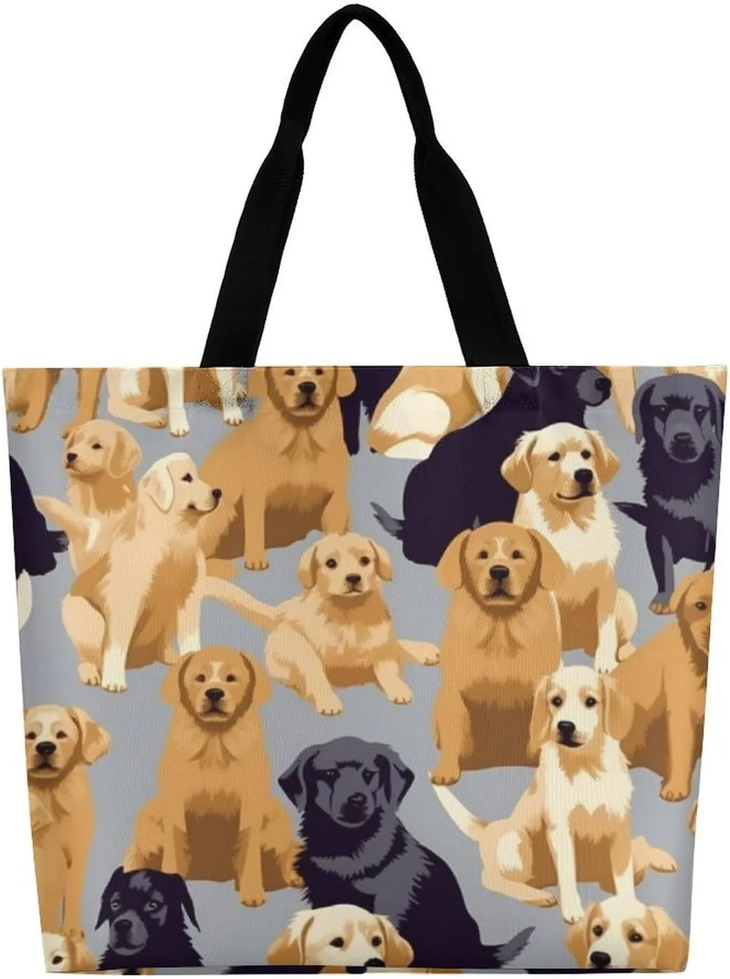 Shopping Bag for Women, Dog Pattern Tote Bag, Large Capacity Shoulder Bags for Groceries Travel
