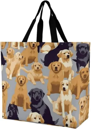 Shopping Bag for Women, Dog Pattern Tote Bag, Large Capacity Shoulder Bags for Groceries Travel