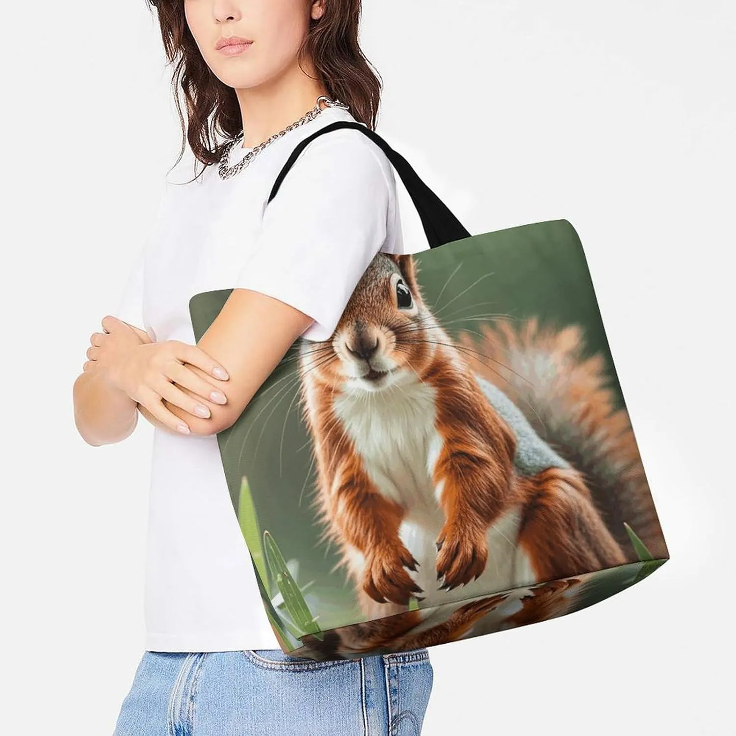 Shopping Bag for Women, Flower Tote Bag, Large Capacity Shoulder Bags for Groceries Travel
