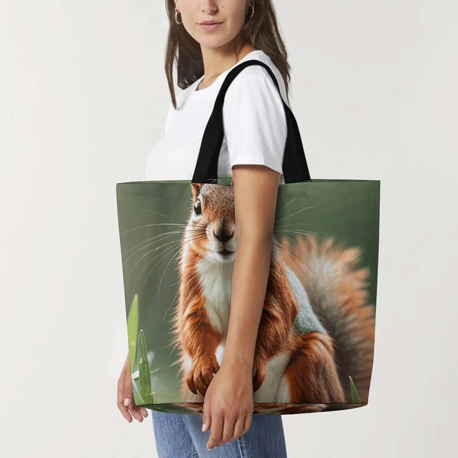 Shopping Bag for Women, Flower Tote Bag, Large Capacity Shoulder Bags for Groceries Travel
