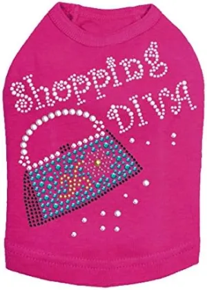 Shopping Diva with Handbag Dog Shirt 4XL Fuchsia