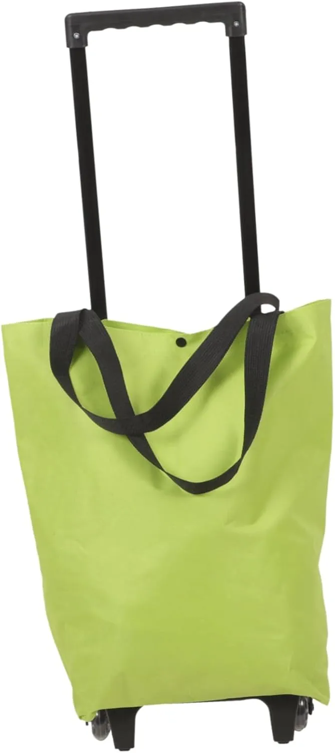 Shopping Tug Bag Portable Trolley Bag Grocery Cart Shopping Bag Large Shopping Bag with Wheel Utility Cart Travel Bag Shopping Bags for Groceries Foldable Grocery Bag Green Metal