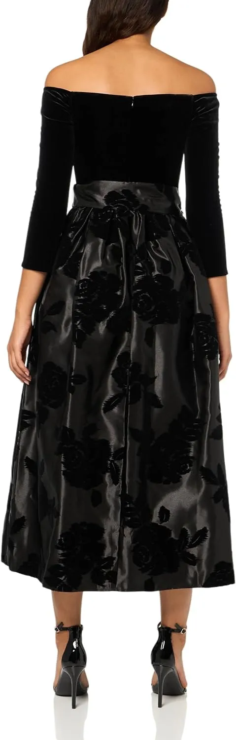 Shoshanna Women's Velvet Satin Combo Otis Dress