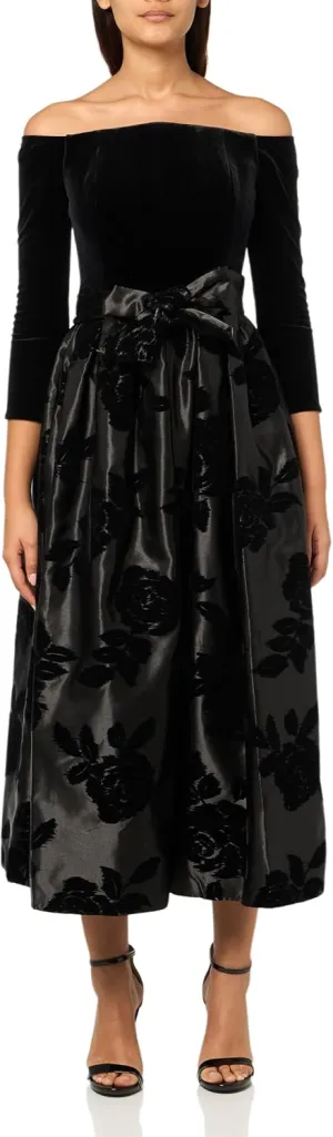 Shoshanna Women's Velvet Satin Combo Otis Dress