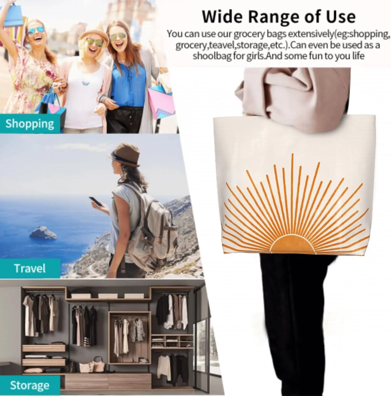 Shoulder Bag Large Reusable Eco-friendly Shopping Bags Portable Storage Handbag