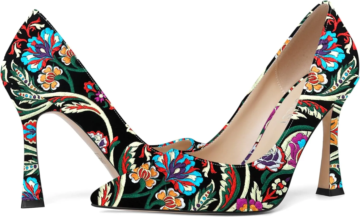 SHOWFOREST Womens Pointed Toe Slip On Sexy Evening Patent Stiletto High Heel Pumps Shoes 4 Inch