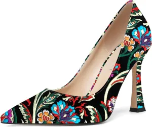 SHOWFOREST Womens Pointed Toe Slip On Sexy Evening Patent Stiletto High Heel Pumps Shoes 4 Inch