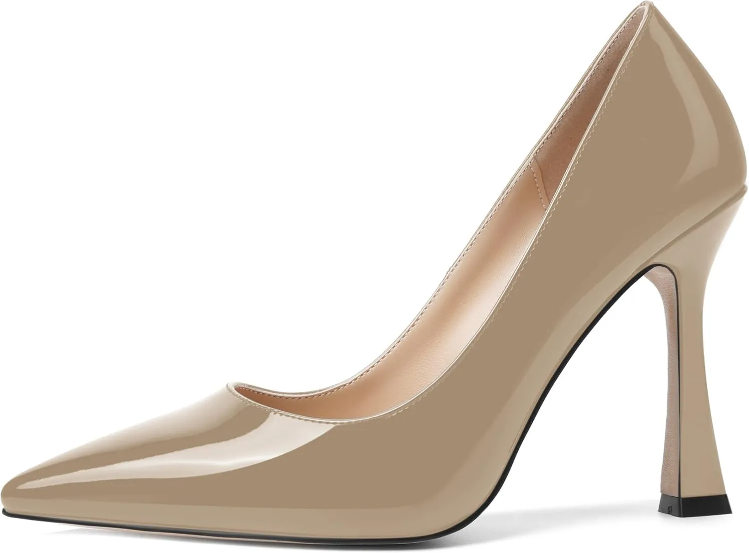 SHOWFOREST Womens Pointed Toe Slip On Sexy Evening Patent Stiletto High Heel Pumps Shoes 4 Inch