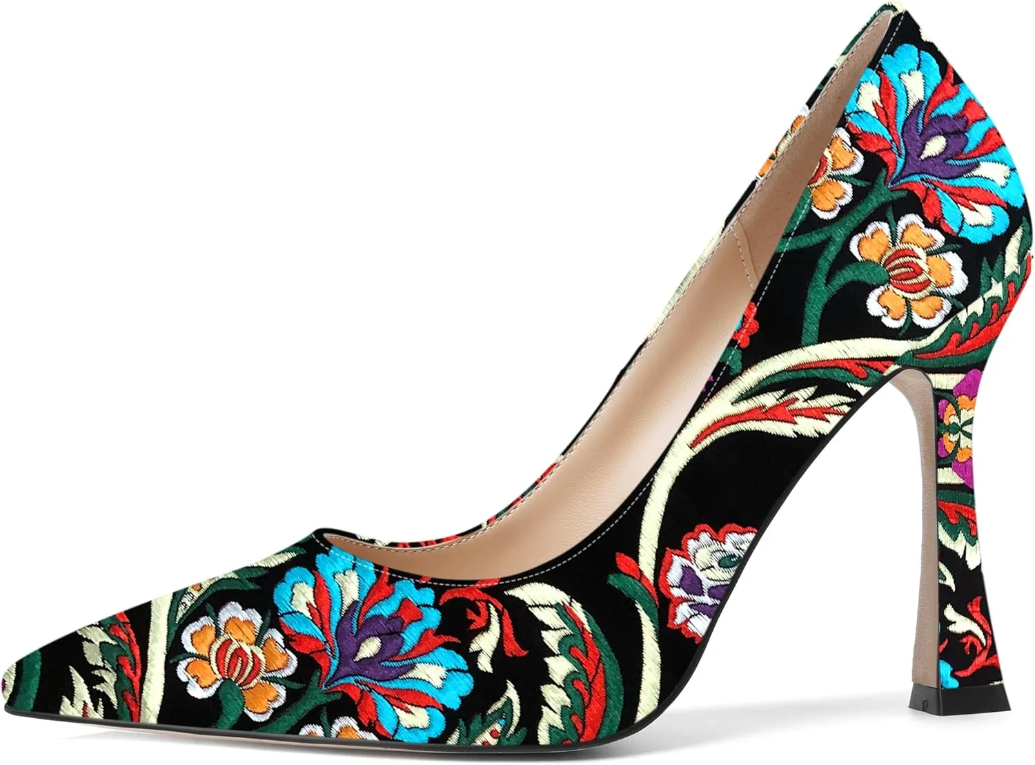SHOWFOREST Womens Pointed Toe Slip On Sexy Evening Patent Stiletto High Heel Pumps Shoes 4 Inch
